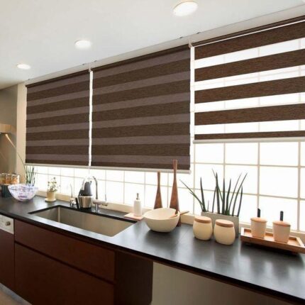 FY zebra blinds in a modern kitchen