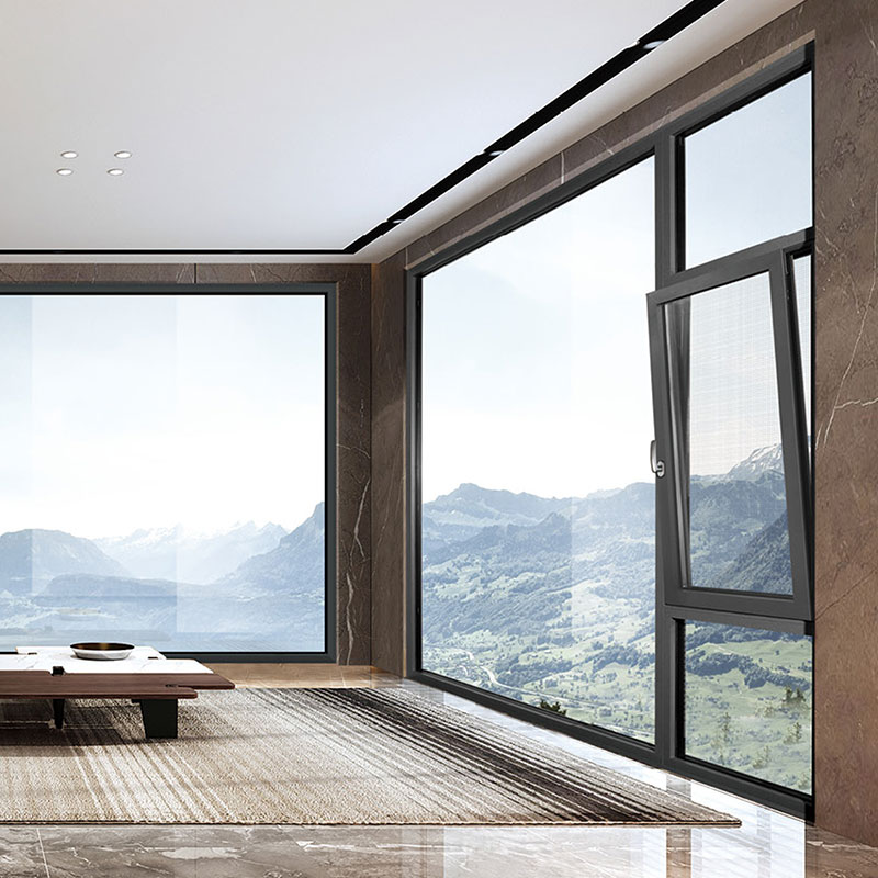 65 series living room landscape combination window in showroom
